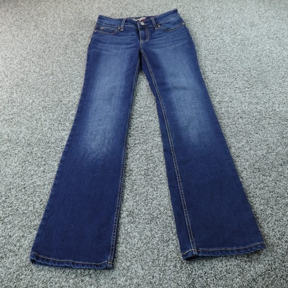 Wrangler Jeans Womens 7 Blue Denim Pants Boot Cut Flare Western Rodeo Stretch‎
